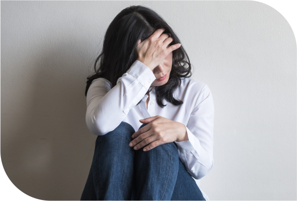 Illustration of a calm person receiving supportive care for anxiety